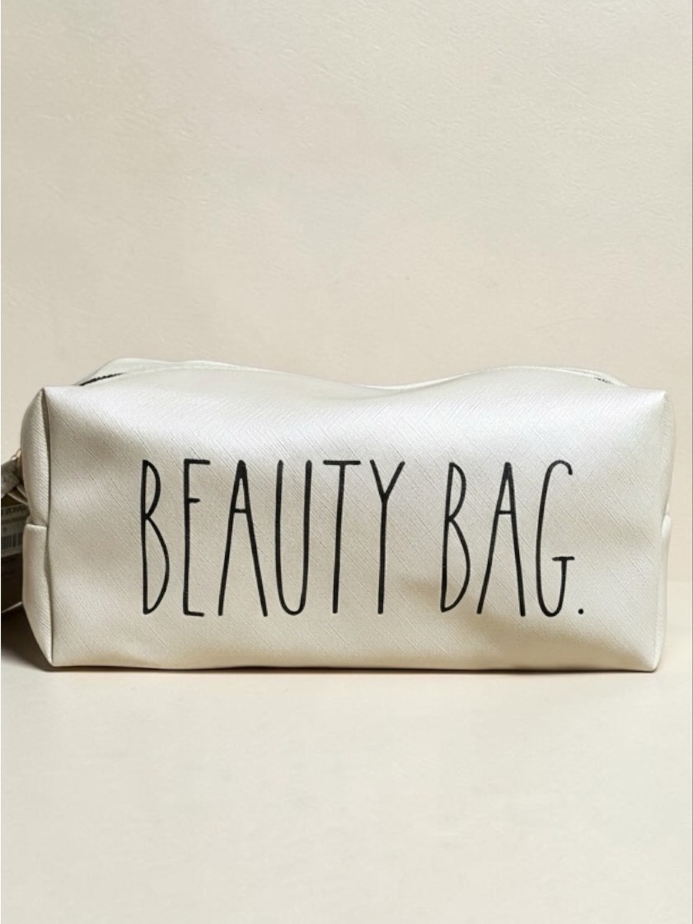 Rae Dunn Beauty Bag Metallic Pink Zip Cosmetic Travel Case NWT